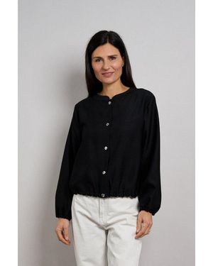 Seidel Moden Blusenjacke Otto Exclusiv Mit Knopfleiste - Schwarz