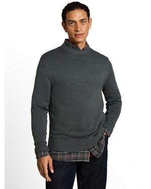 Tom Tailor Strickpullover Mit Rundhals Baumwolle - Grau