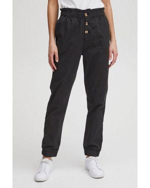 Oxmo Chinohose Oxcobie Stoffhose Mit Paperbag-Bund - Schwarz