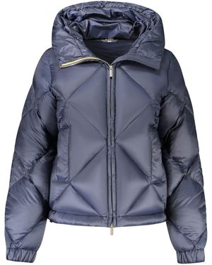K-Way Outdoorjacke jacke Blau mit Kapuze und Kontrastdetails