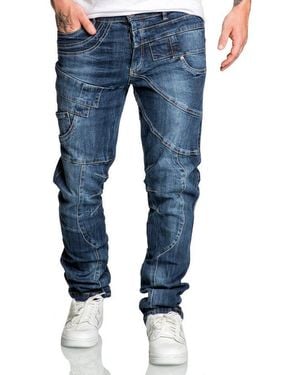 Amaci&Sons Stretch-Jeans Kauai Regular Slim Jeans Herren Regular Slim Denim Design Hose - Blau