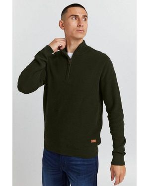 Blend Troyer Bhcodford Schicker Pullover Mit Reißverschlusskragen - Grün