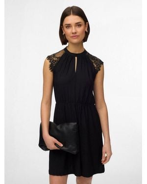 Vero Moda Minikleid Vmmilla Sl Short Lace Dress Noos Materialmix, Spitze - Schwarz