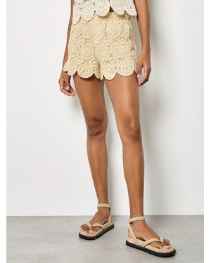Apricot Shorts Mini-Shorts Mit Häkeldetails - Natur