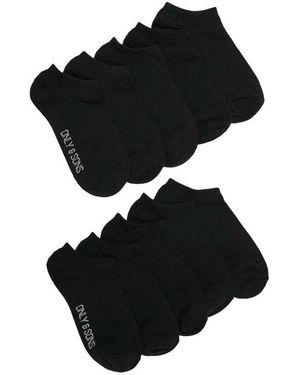 Only & Sons Sneakersocken Onsfinch Sneaker Sock 10-Pack Noos (Packung, 10-Paar) Baumwollmischung, Einheitsgröße - Schwarz
