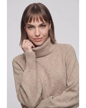ONLY Rollkragenpullover Onlolivia Ls Roll Neck Cc Knt Materialmix, Regular Fit - Natur