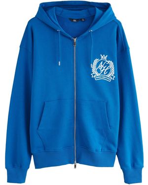 Next Kapuzenpullover EDIT Kapuzenjacke mit Reißverschluss und Grafik (1-tlg) - Blau
