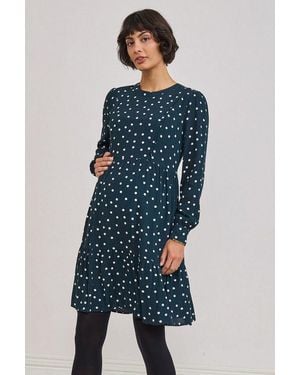 Seraphine Minikleid Gestuftes Minikleid, Umstandsmode (1-Tlg) - Blau
