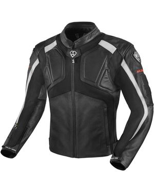 Arlen Ness Motorradjacke Sportivo Motorrad Lederjacke Atmungsaktiv reißverschluss - Schwarz