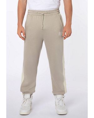 Sublevel Jogginghose Sweathose Mit Konstrastsreifen Joggpants, Kontrastsreifen, Relaxed Fit, Logoprint - Natur