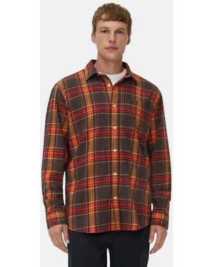 Camel Active Flanellhemd Aus Leichtem Flanell Langarm Kentkragen - Rot