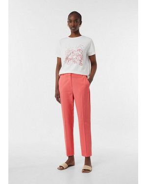 Comma, 7/8-Hose Hose Elegante Stoffhose Im Slim Fit - Rot