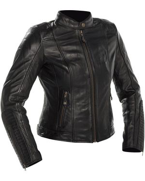 Richa Motorradjacke Lausanne Motorrad Lederjacke Rückenprotektor enthalten - Schwarz