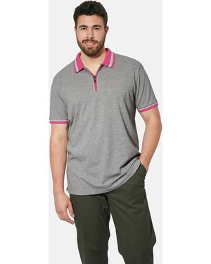 Charles Colby Poloshirt EARL PAT aus luftigem Baumwoll-Pikee - Grau