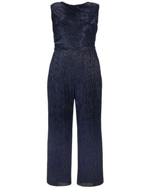 Swing Festlicher Overall - Curve - Plissierter Lurex-Jumpsuit ohne Ärmel - Blau