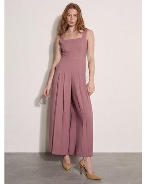 Apricot Jumpsuit Jumpsuit Aus Crêpe Mit Weitem Bein - Pink