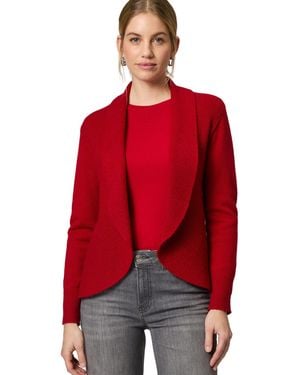 Zero Strickjacke offener Style (1-tlg) Plain/ohne Details - Rot