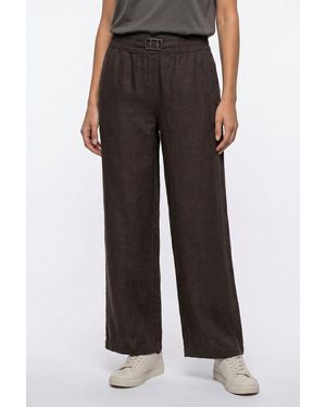 Street One Stoffhose Style Emee Leinenhose Mit Schnallendetail - Schwarz