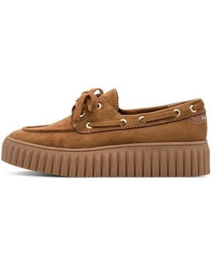 Marco Tozzi Damen Plateau Sneaker 2-23770-47-323 Camel Schnürschuh - Braun