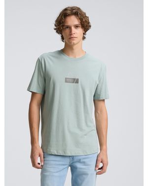 Tom Tailor T-Shirt mit Print aus Baumwolle - Grün