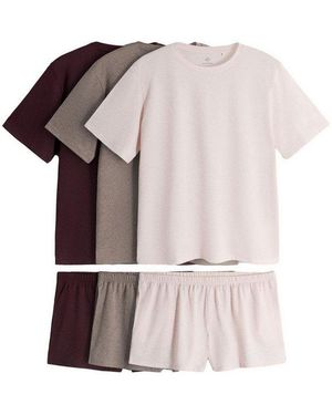 The Set Pyjama Essentials T-Shirt Und Shorts, Pyjamaset (6 Tlg) - Pink