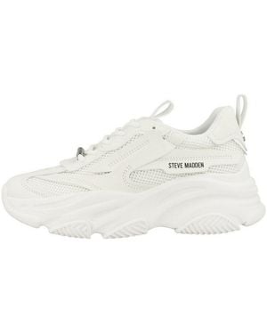 Steve Madden Possession-E Damen Sneaker Turnschuhe, Sportschuhe, Freizeitschuhe, Halbschuhe, Schnürschuhe - Weiß