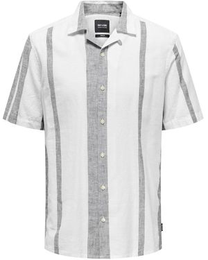 Only & Sons Kurzarmhemd Hemd Caiden - Weiß