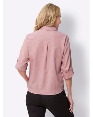 Sieh an! Klassische Langarm-Bluse - Pink