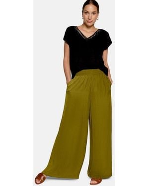 Zero T-Shirt Damen Mit V-Ausschnitt (1-Tlg) Spitze - Grün