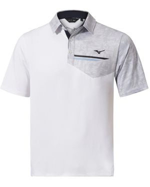 Mizuno Poloshirt Golf Polo Quick Dry Hazard Bloc Weiß UK XXL