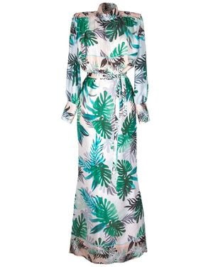 Rua & Rua & RUA Cocktailkleid Maxikleid Seidenkleid Kleid aus Seide - Grün