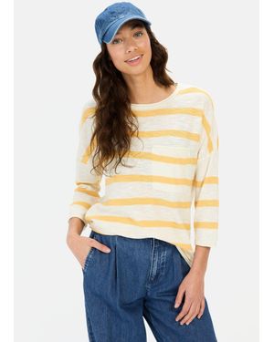 Camel Active 3/4 Arm-Pullover aus Baumwolle - Weiß