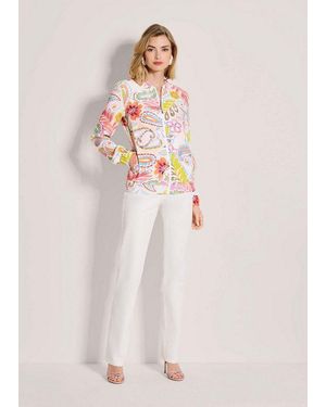Madeleine Blouson Farbenfrohe Print-Jacke Aus Viskose Leichter Blouson Mit Stehkragen Und Reißverschluss - Pink