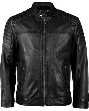 JCC Bikerlederjacke mit Handytasche - Schwarz