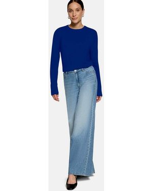 Zero Strickpullover Damen Mit Stehkragen (1-Tlg) Material - Blau