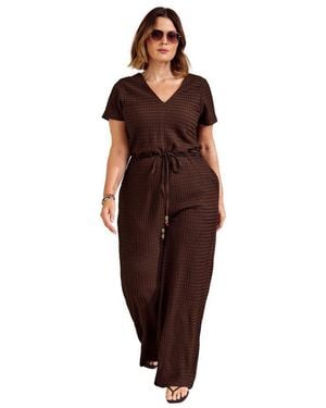 Friends Like These Jumpsuit Kurzarm-Jumpsuit, Curve (1-Tlg) - Rot