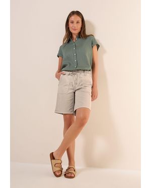 Cecil Shorts Style Tracey mit elastischem Bund und Tunnelzug - Natur