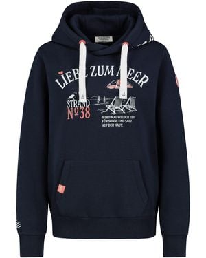 EIGHT2NINE Kapuzenpullover Hoodie üstenprint Sweater - Blau