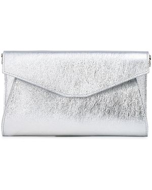 Caspar Clutch Leder Envelope Abendtasche Tasche - Weiß