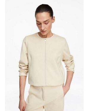 Comma, Funktionsjacke Indoor-Jacke Kurze Jacke Aus Weichem Scuba - Natur