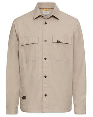 Camel Active Langarmhemd Overshirt Mit Druckknöpfen - Natur