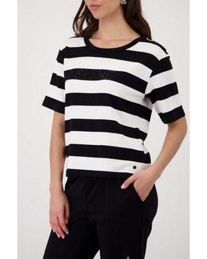 Monari Sweatshirt Mit Blockstreifen - Schwarz