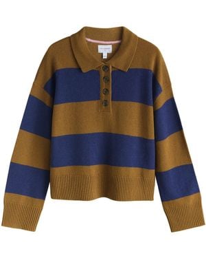 Next Polokragenpullover N. Premium Polo-Pullover aus 100 % Wolle (1-tlg) - Blau