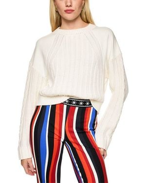 Marc Cain Strickpullover Ski Is The Limit Premium Damenmode Aus Reiner Wolle Mit Modischer Struktur, Gerader Schnitt - Weiß