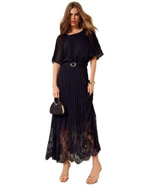 Friends Like These Midikleid Kurzarm-Midikleid Mit Spitze (1-Tlg) - Schwarz