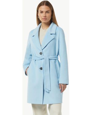 Comma, Funktionsmantel Outdoor- Weicher Blazer-Mantel im Relaxed Fit mit Gürtel und Logo-Detail - Blau
