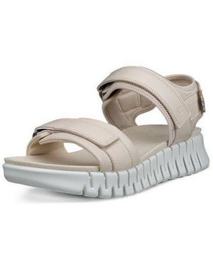 Ecco Gruuv Sol W Sandalette, Plateau, Sommerschuh, Sandalette Mit Praktischem Klettverschluss - Weiß