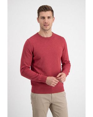 Lerros Rundhalspullover Mit Kleiner Logostickerei - Rot