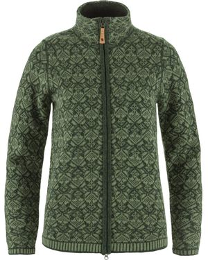 Fjallraven Rollkragenshirt Snow Cardigan W DEEP FOREST - Grün
