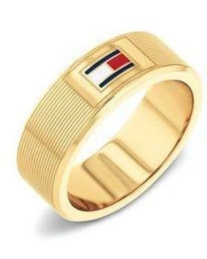 Tommy Hilfiger Fingerring H-Link, Emaille - Schwarz